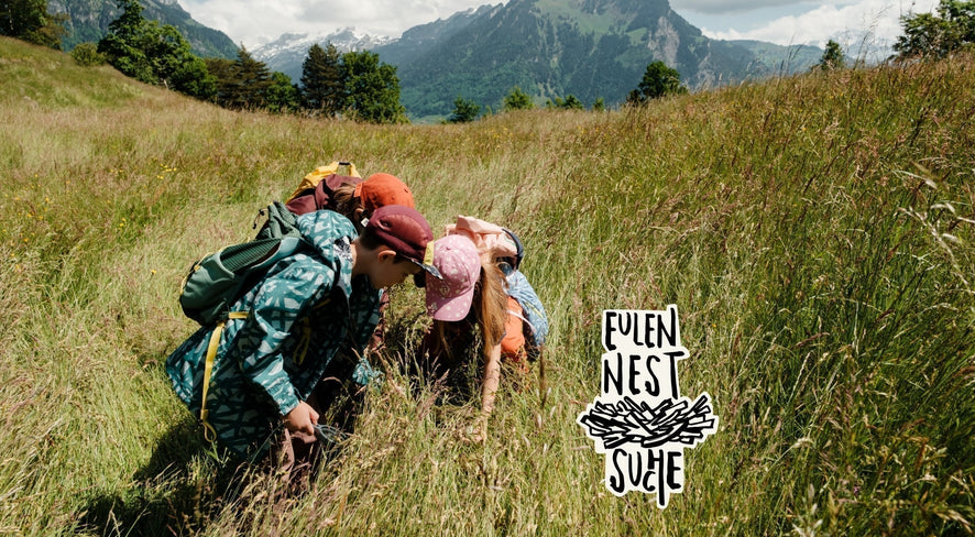 Kinder suchen nach dem Eulennest