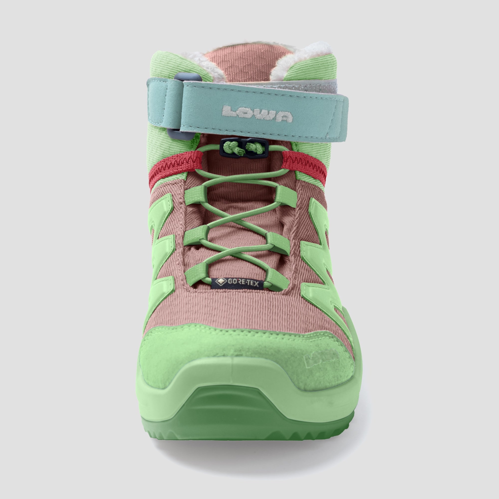 Lowa Maddox warm GTX grün-rosa Winterschuhe für Kinder namuk EU